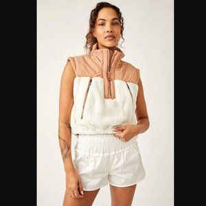 FP MOVEMENT BY FREE PEOPLE Women's Journey Ahead Vest Size XS in Ivory Combo
